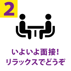 いよいよ面接!リラックスでどうぞ